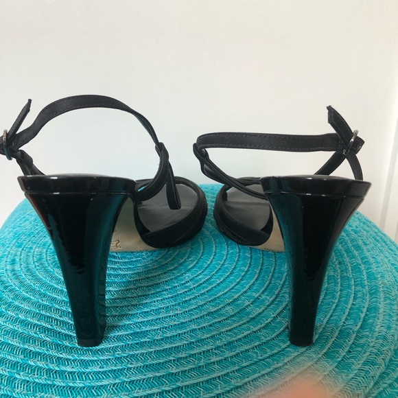 Antonio Melani Black Satin Dress Sandal Size 9M - Picture 3 of 4